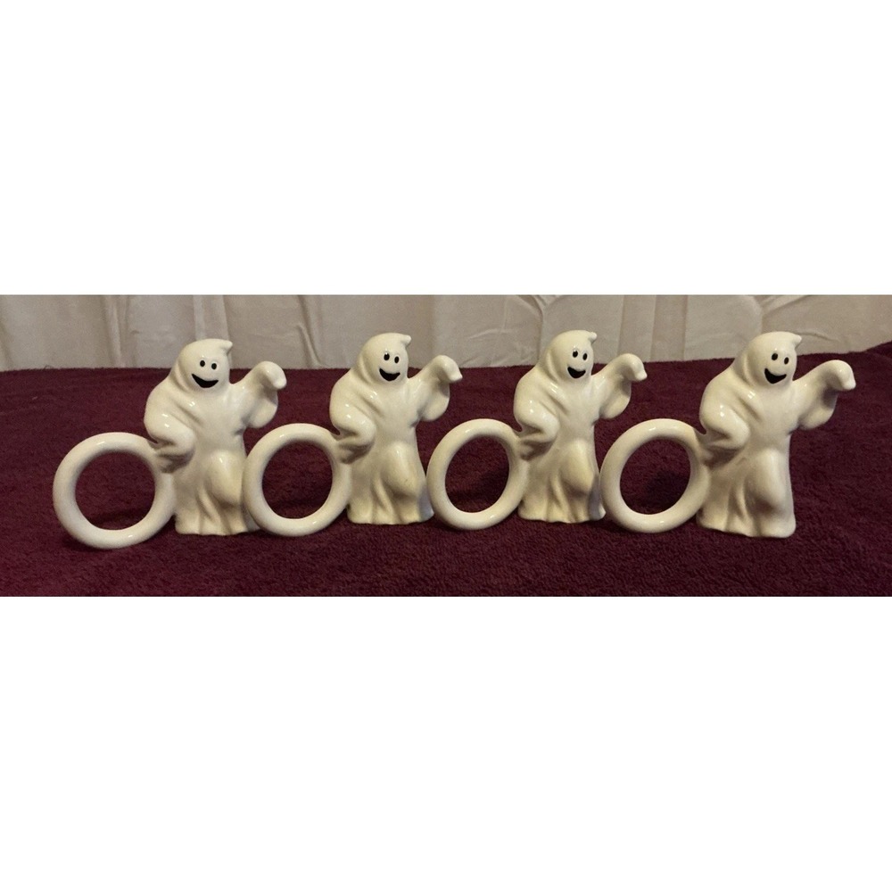 Vintage Ghost Napkin Rings Set‎ of 4, Each Are 4" Tall